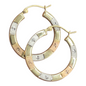 14KT REAL GOLD TRICOLOR HOOP EARRING