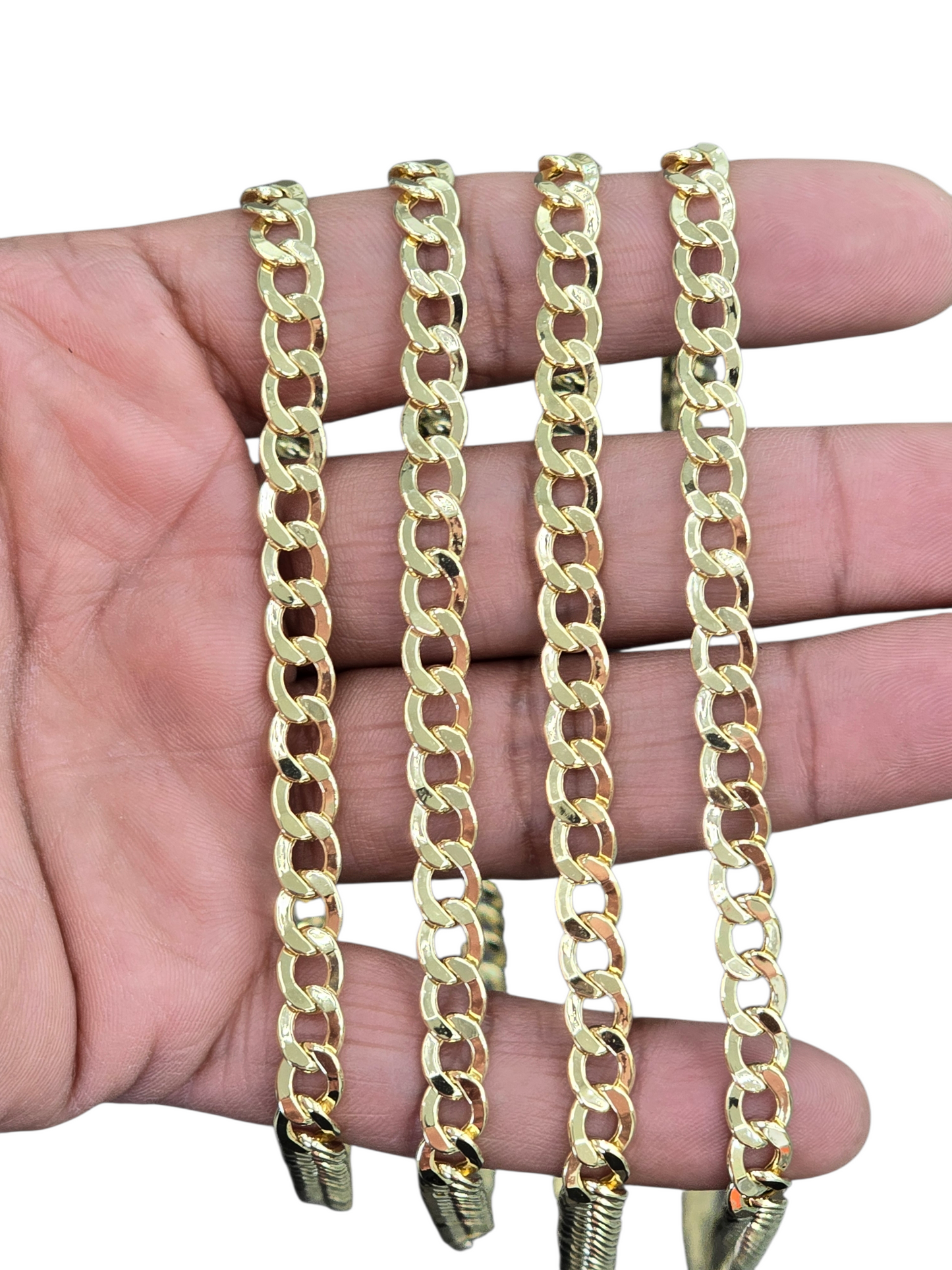 10KT REAL GOLD CUBAN CURB CHAIN 6.5MM