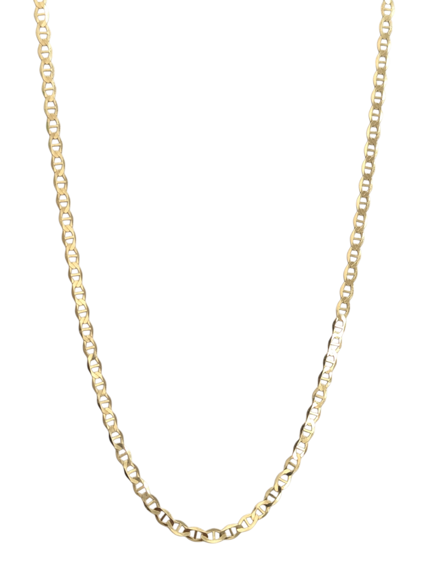 14kt Real Solid Gold Mariner Chain 3mm