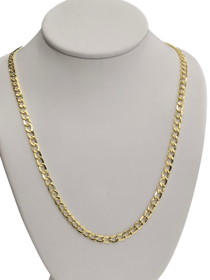 10KT REAL GOLD CUBAN CURB CHAIN 3.5 MM FOR MEN AND WOMEN