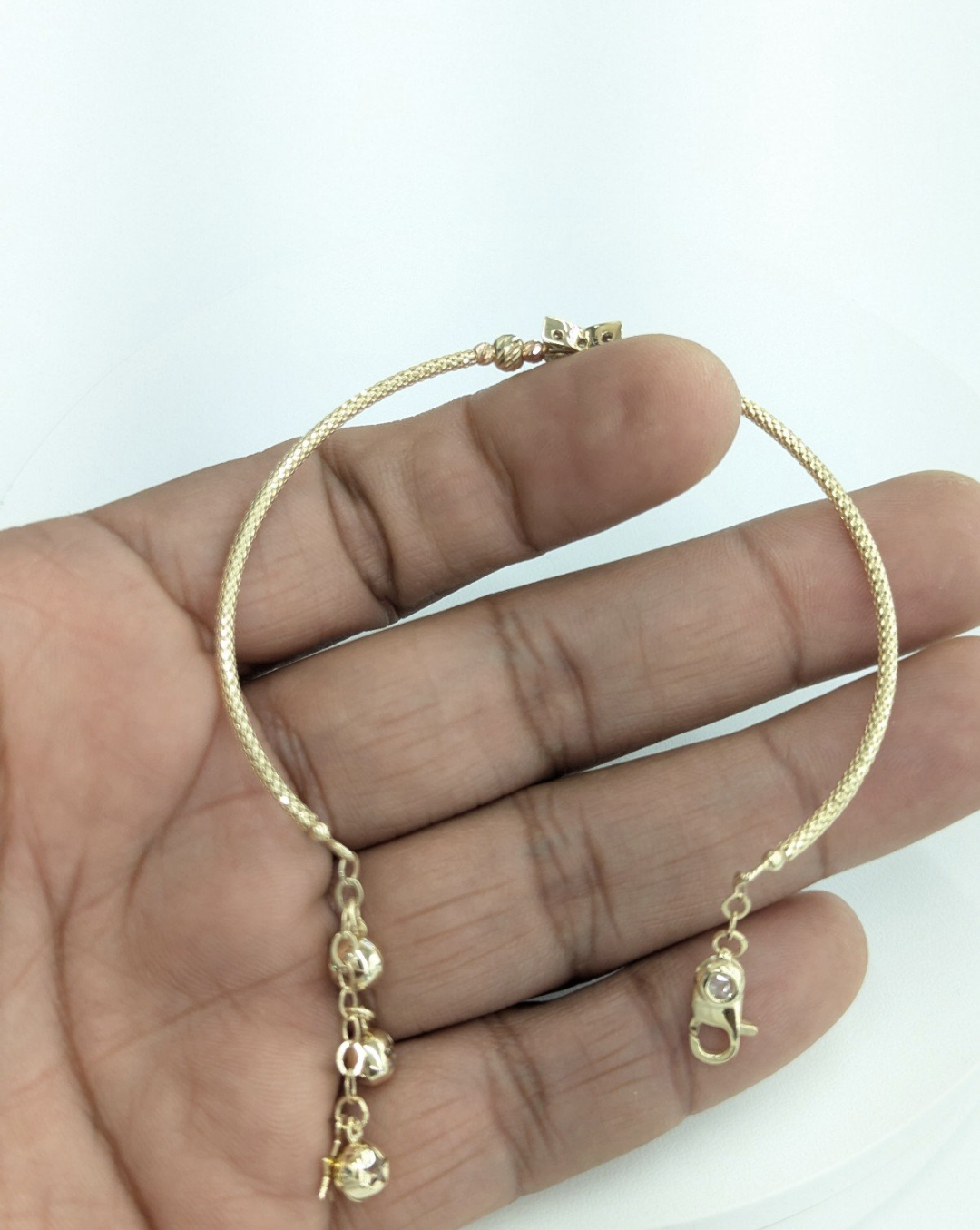 10kt Real Gold Butterfly Bangle Style Bracelet