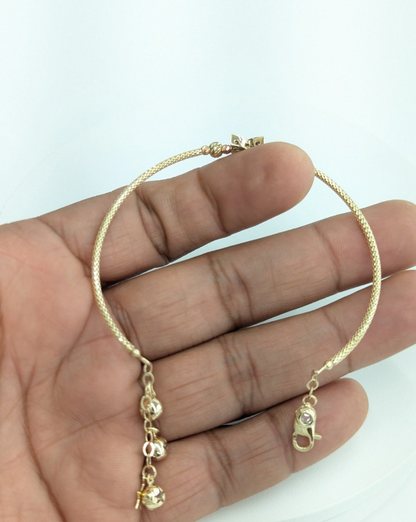 10kt Real Gold Butterfly Bangle Style Bracelet