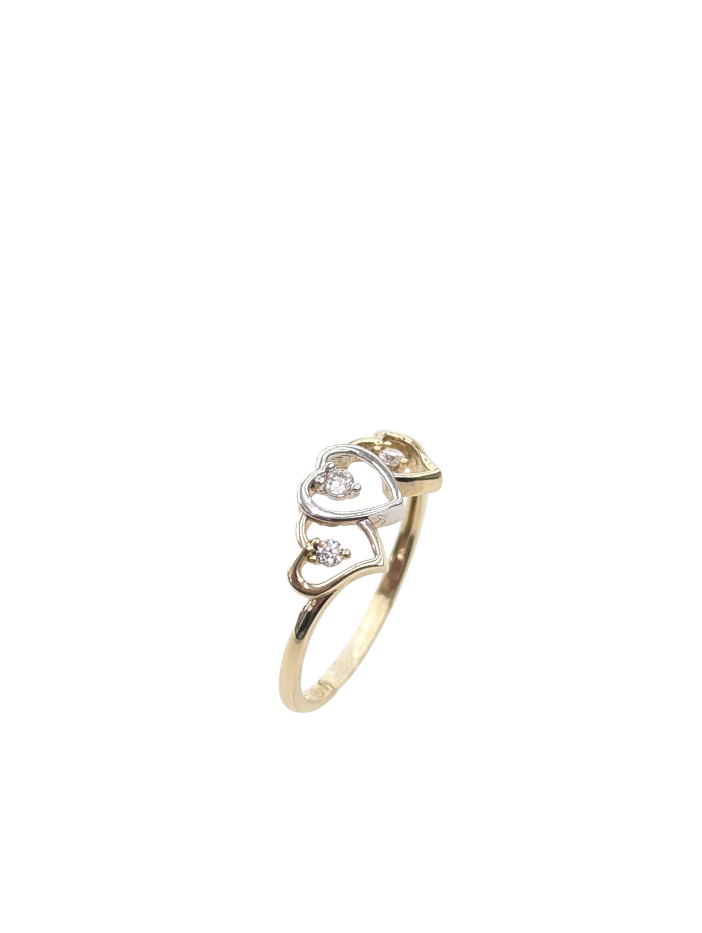 14kt Real Gold Two Tone Heart Ring