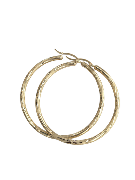 10KT REAL GOLD HOOP EARRING