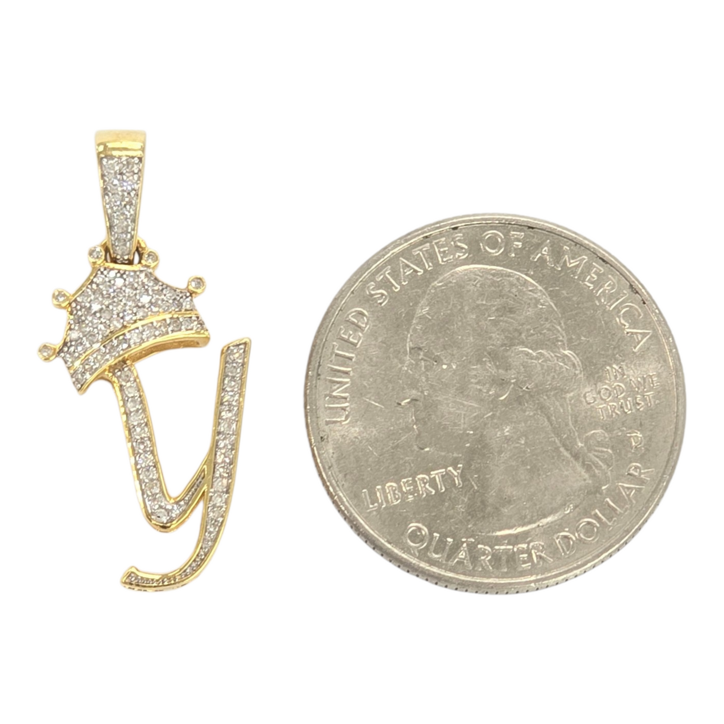 REAL NATURAL DIAMOND 10KT GOLD INITIAL A TO Z PENDANT