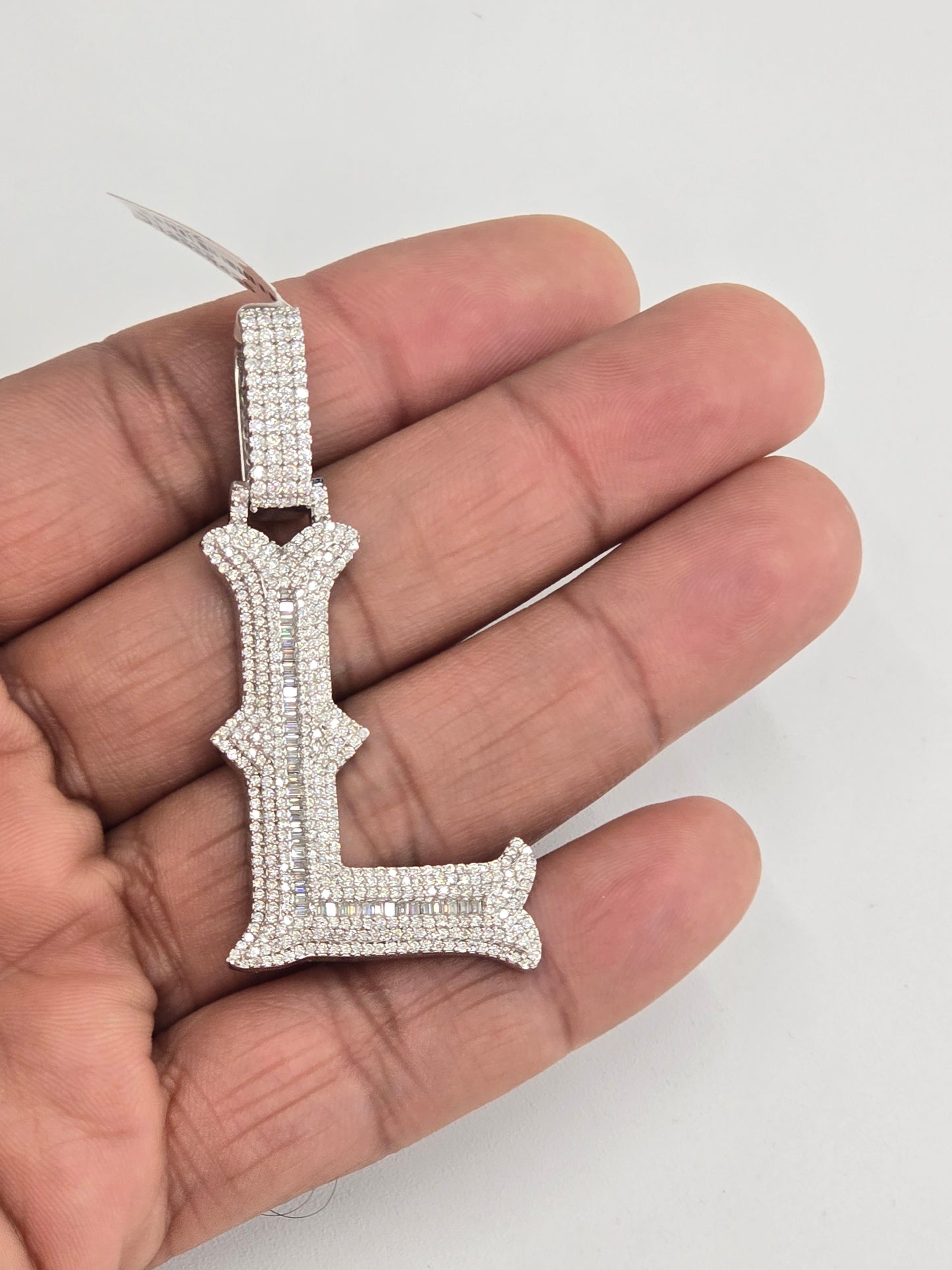 925 STERLING SILVER MOISSANITE DIAMOND INITIAL LETTER PENDANT