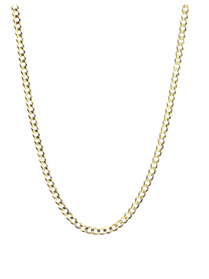 14KT REAL GOLD SOLID CUBAN CURB CHAIN 3.7 mm FOR MEN AND WOMEN