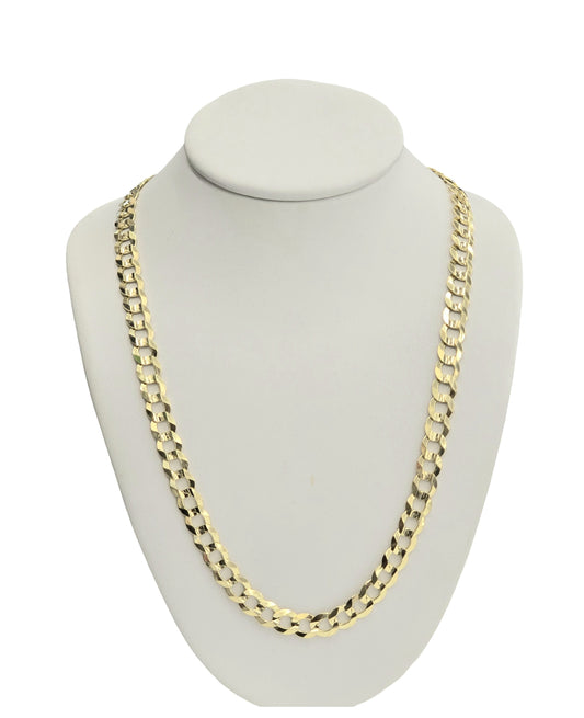 14KT REAL GOLD SOLID CUBAN CURN CHAIN 5.8 MM