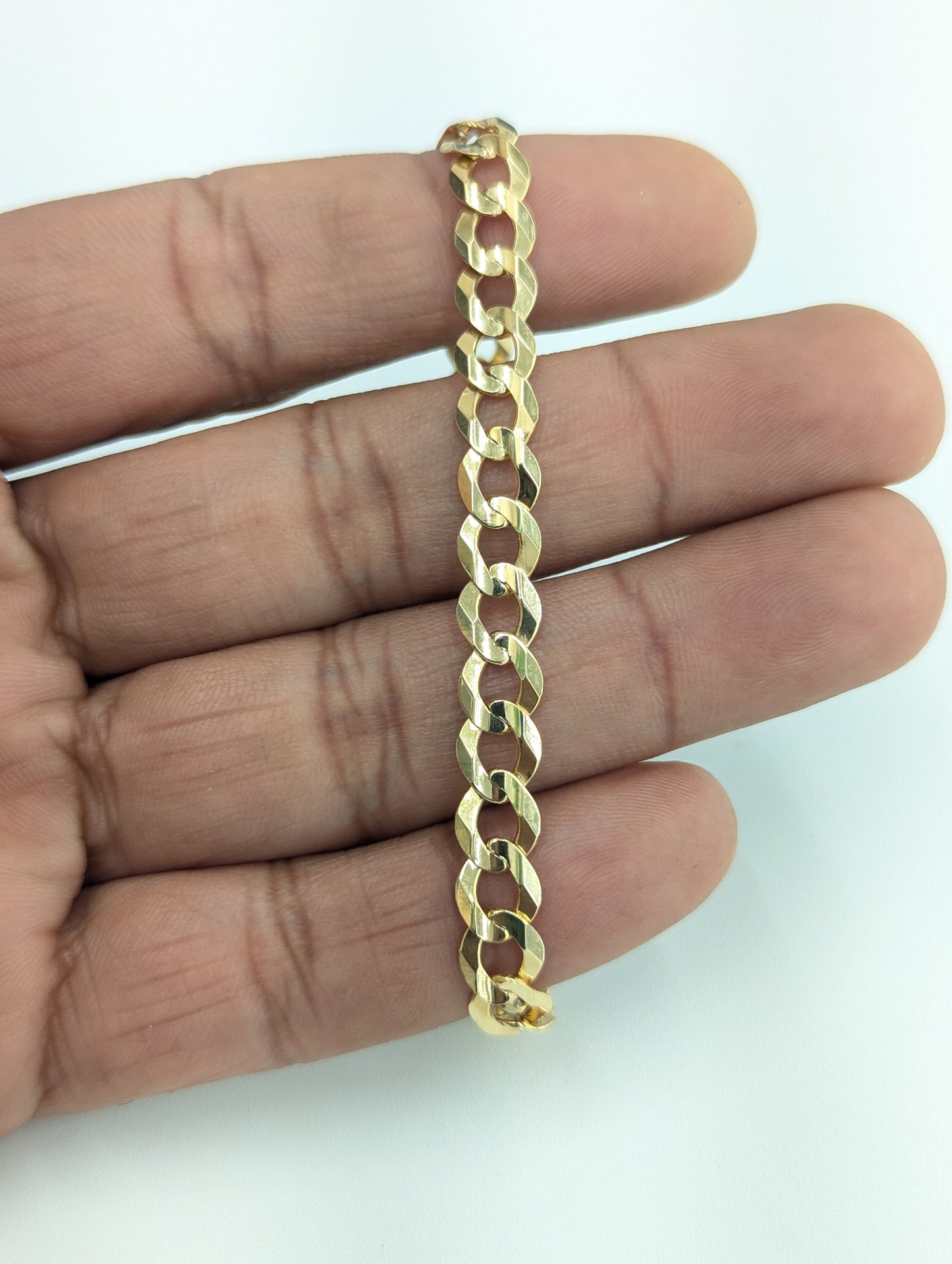 10KT REAL GOLD SOLID CUBAN CURB BRACELET