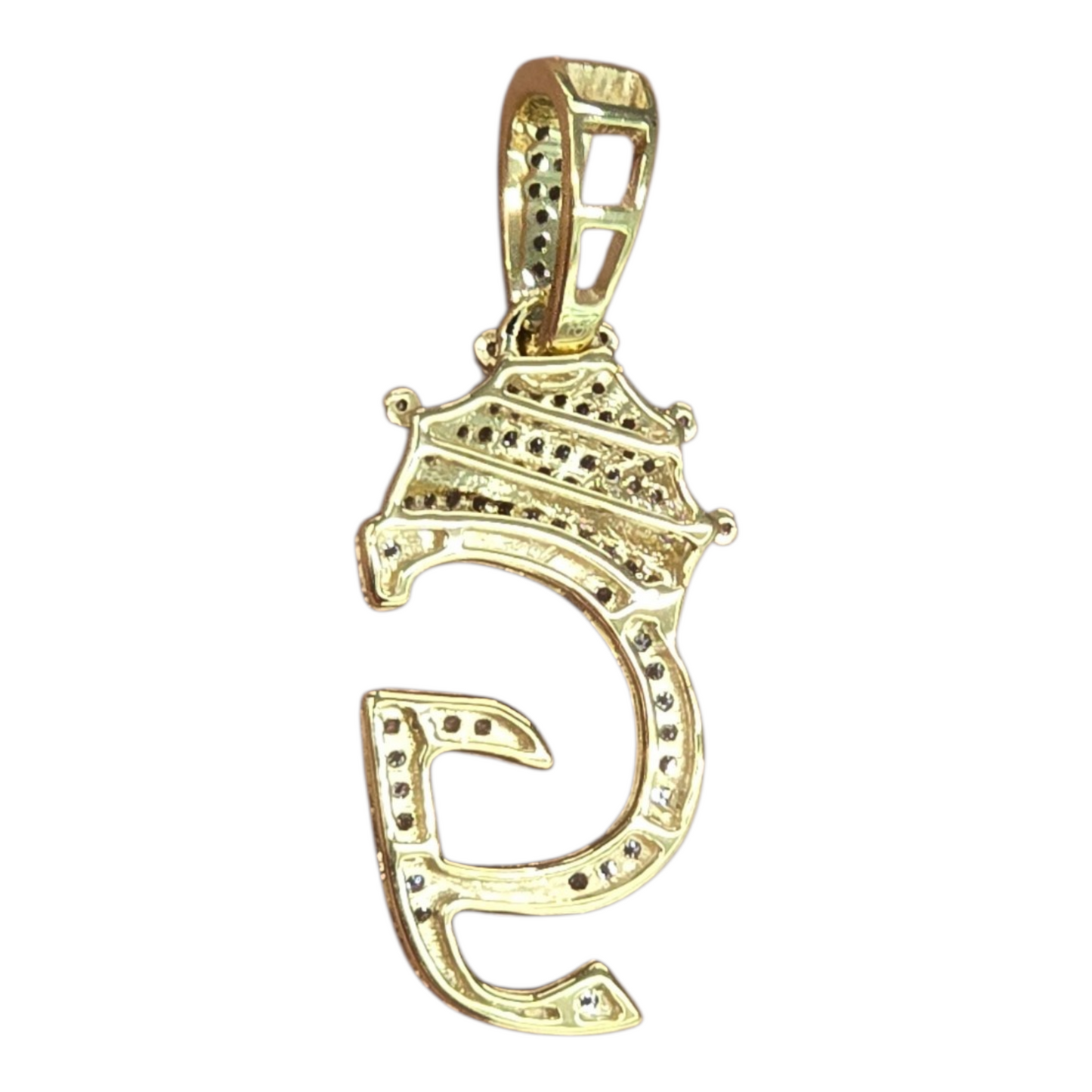 REAL NATURAL DIAMOND 10KT GOLD INITIAL A TO Z PENDANT