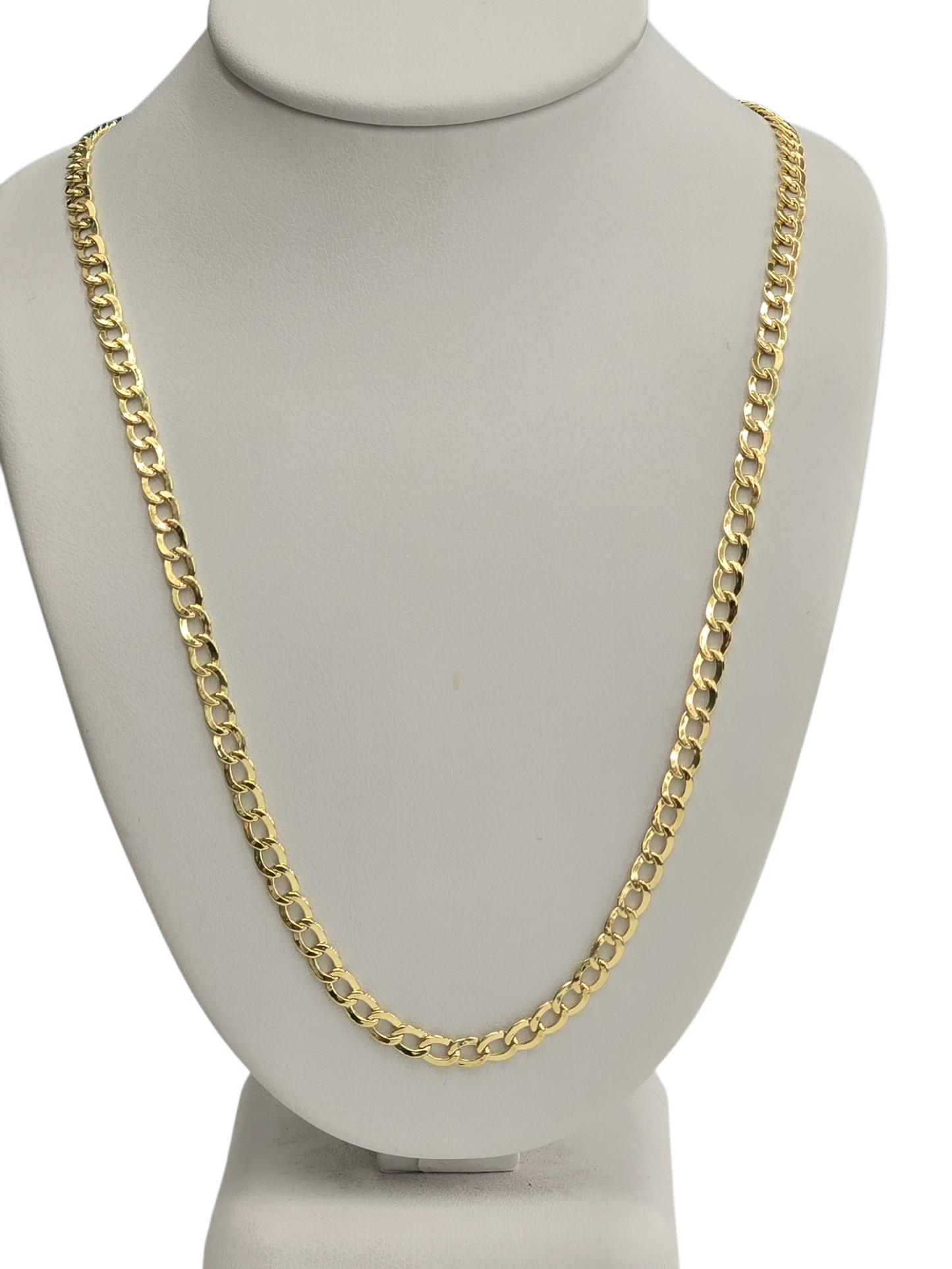 10KT REAL GOLD CUBAN CURB CHAIN 3.5 MM FOR MEN AND WOMEN