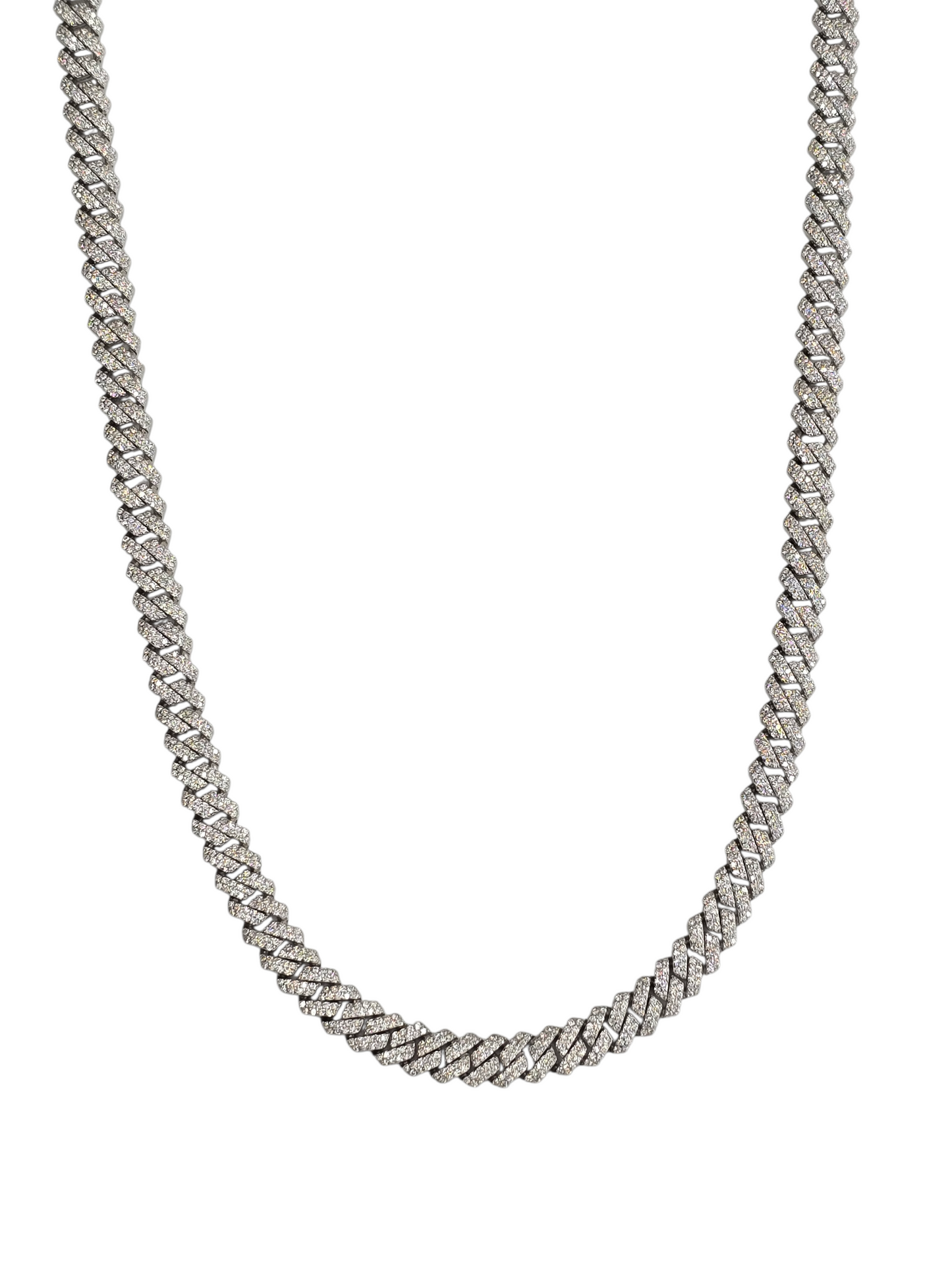 925 STERLING SILVER MOISSANITE DIAMOND CUBAN CHAIN 8MM