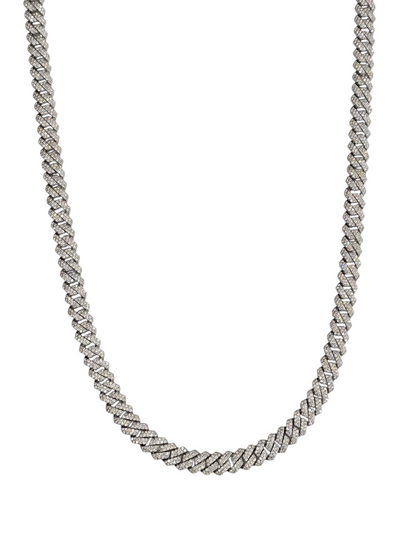 925 STERLING SILVER MOISSANITE DIAMOND CUBAN CHAIN 8MM