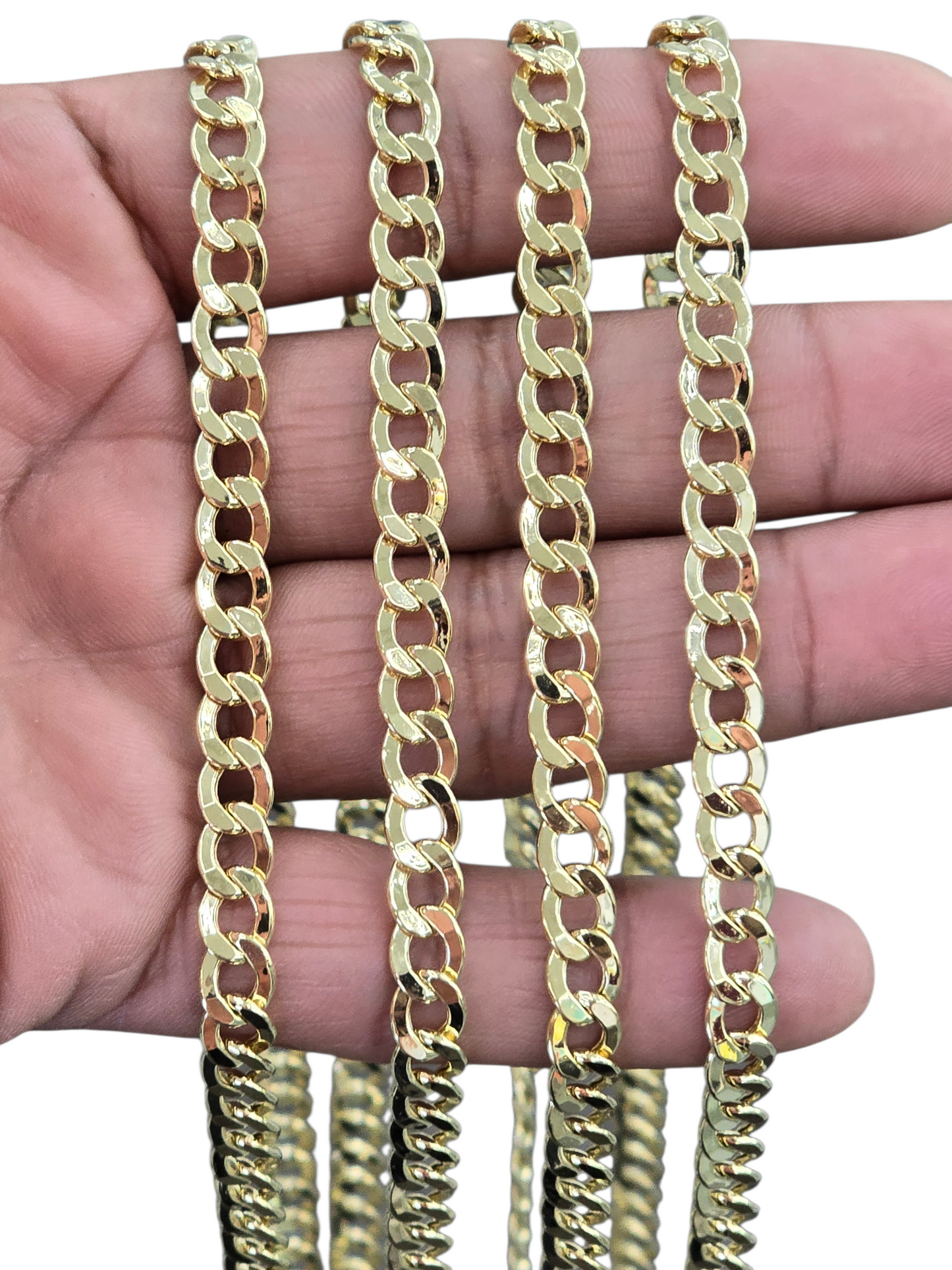 10KT REAL GOLD CUBAN CURB CHAIN 6.5MM