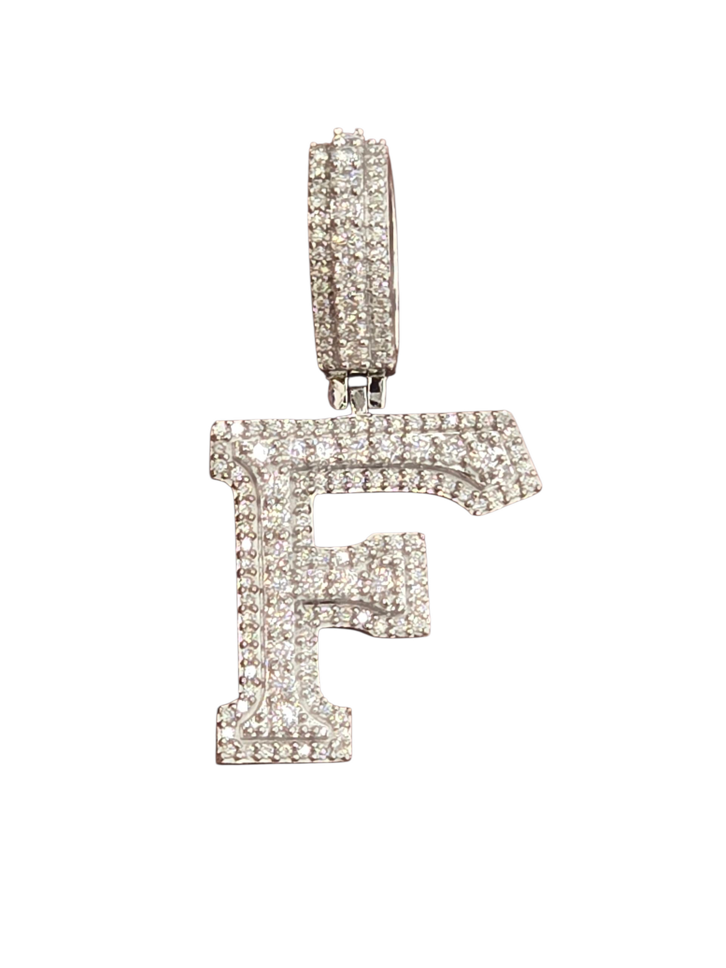 925 Sterling Silver Moissanite Diamond Initial A to Z Pendant