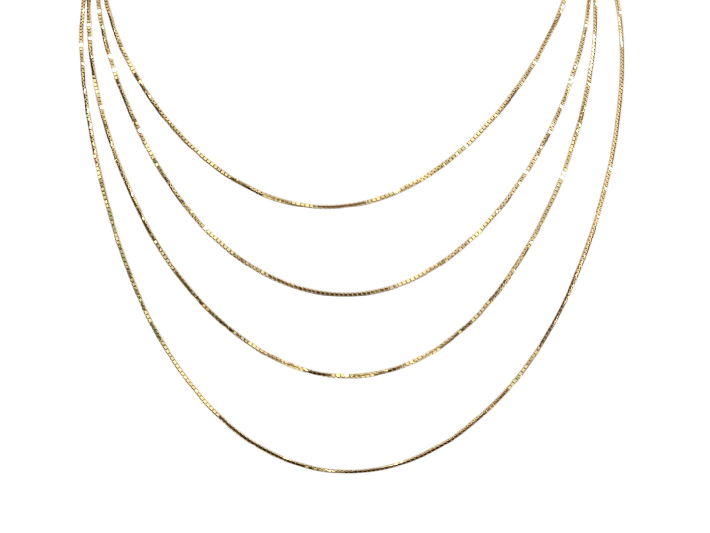 10kt Real Solid Gold Box Chain 0.8 mm