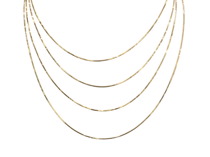 10kt Real Solid Gold Box Chain 0.8 mm