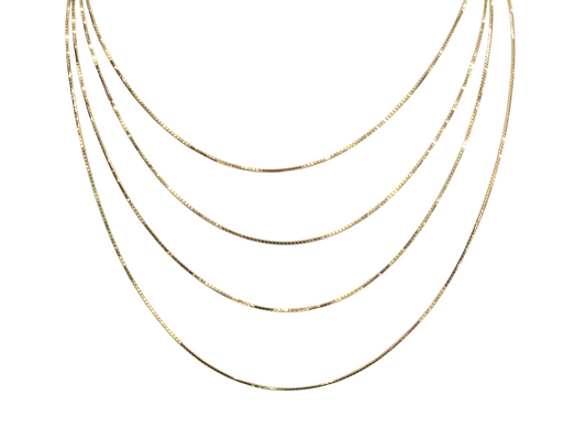 10kt Real Solid Gold Box Chain 0.8 mm