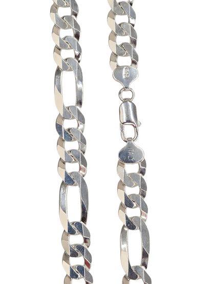 925 STERLING SILVER FIGARO CHAIN 10 MM