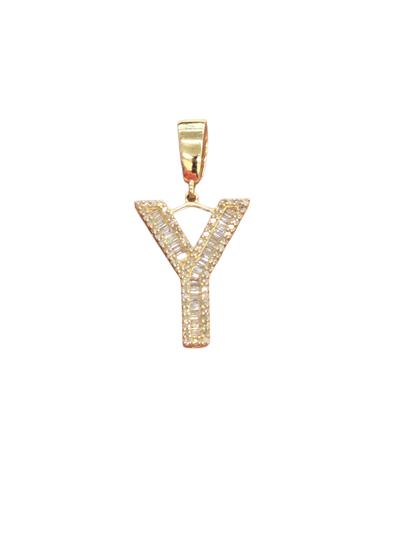 REAL DIAMOND 10KT GOLD BLOCK LETTER INITIAL A TO Z FOR MEN AND WOMEN