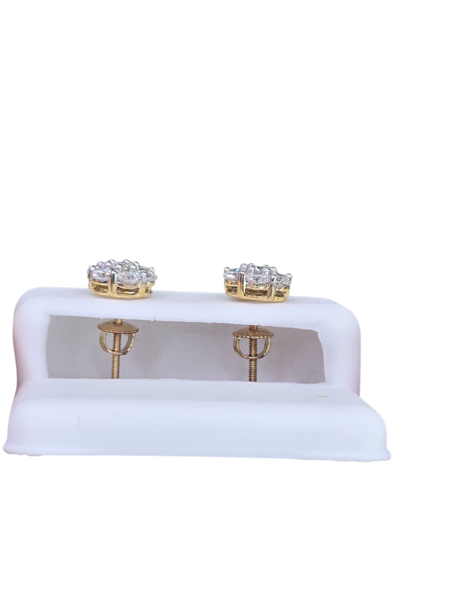 10KT REAL GOLD MOISSANITE DIAMOND STUD EARRING