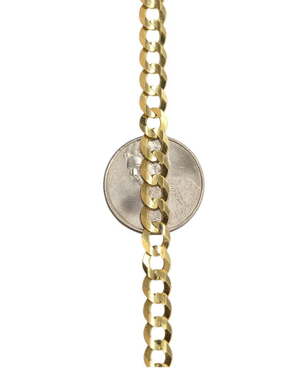 14KT REAL GOLD SOLID CUBAN CURB CHAIN 7 MM