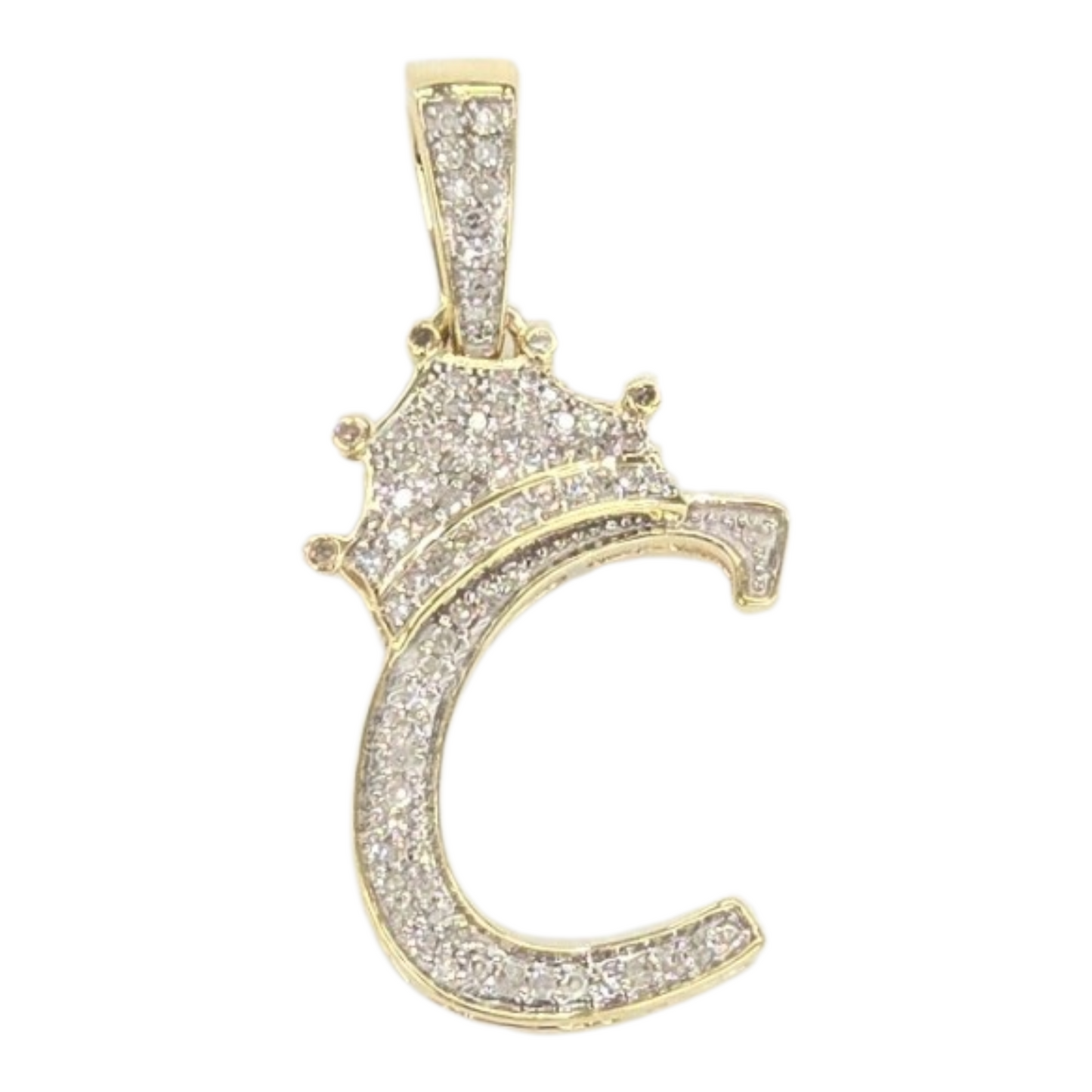 REAL NATURAL DIAMOND 10KT GOLD INITIAL A TO Z PENDANT