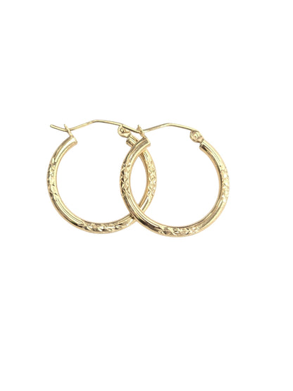 14K REAL GOLD HOOP EARRING FOR WOMEN