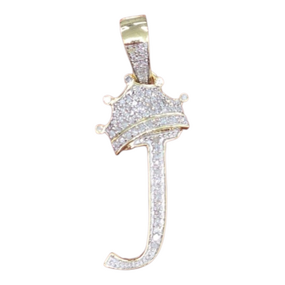 REAL NATURAL DIAMOND 10KT GOLD INITIAL A TO Z PENDANT