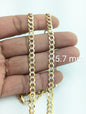 14kt Real Solid Gold Cuban Curb Diamond Cut Chain 3.7 mm 4.7 mm 5.7 mm