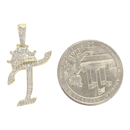 REAL NATURAL DIAMOND 10KT GOLD INITIAL A TO Z PENDANT