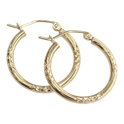 14K REAL GOLD HOOP EARRING FOR WOMEN
