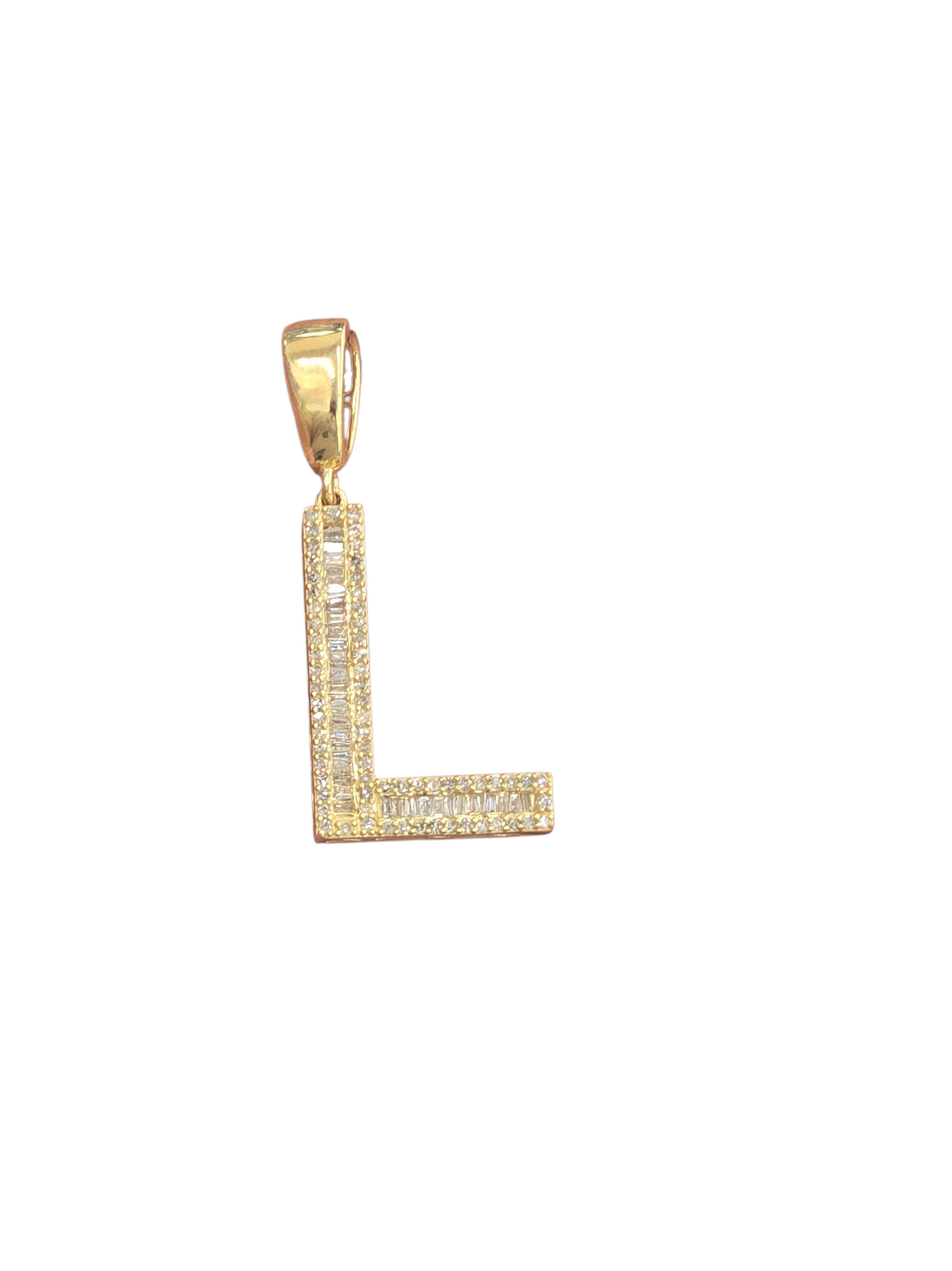 REAL DIAMOND 10KT GOLD BLOCK LETTER INITIAL A TO Z FOR MEN AND WOMEN