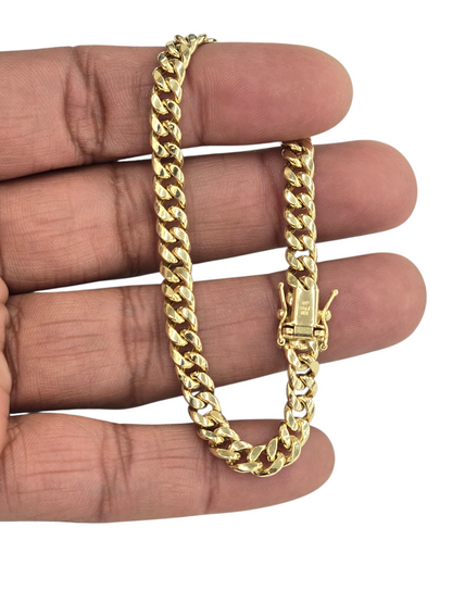 10KT REAL GOLD MIAMI CUBAN BRACELET 5.9 MM 7.5 INCHES