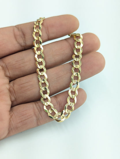 10KT REAL GOLD SOLID CUBAN CURB BRACELET
