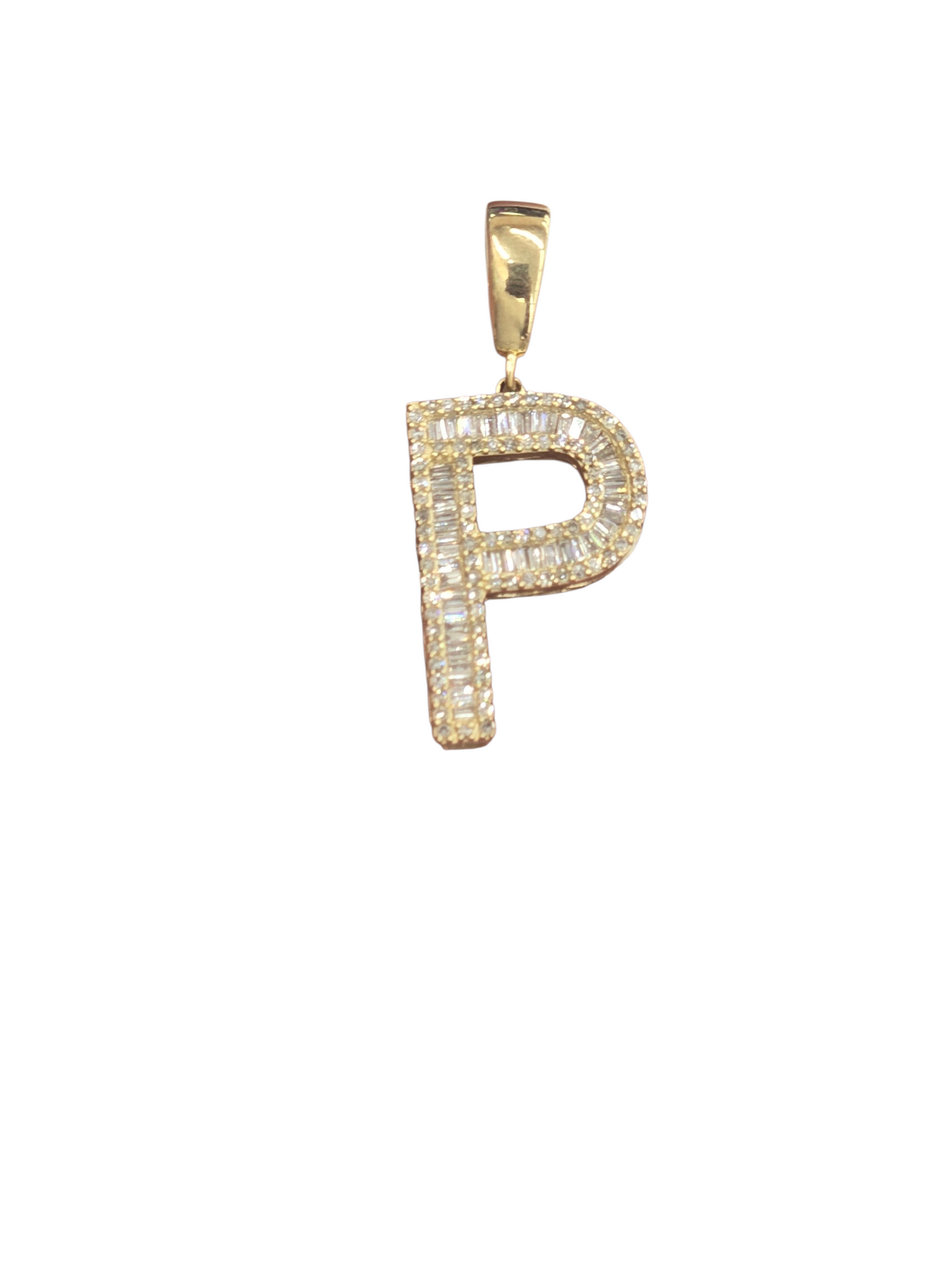 REAL DIAMOND 10KT GOLD BLOCK LETTER INITIAL A TO Z FOR MEN AND WOMEN