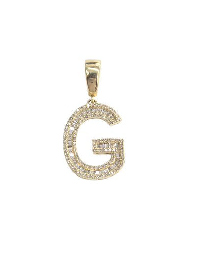 REAL DIAMOND 10KT GOLD BLOCK LETTER INITIAL A TO Z FOR MEN AND WOMEN