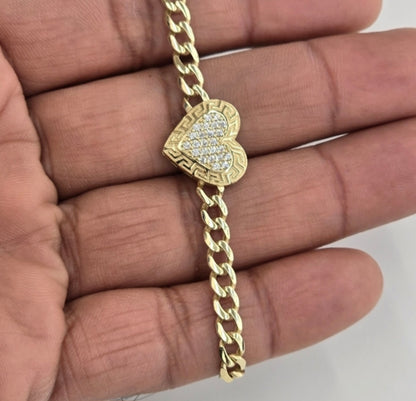 10KT REAL GOLD HEART FANCY BRACELET