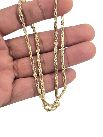 10KT REAL GOLD MILANO CHAIN 3 MM 18 INCHES