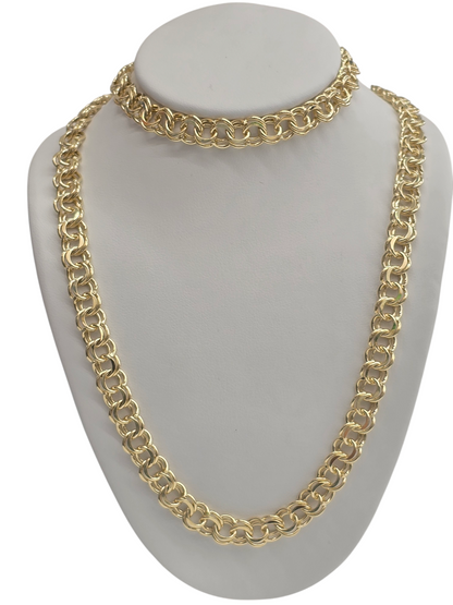 10kt Real Solid Gold Chino link Chain 7mm