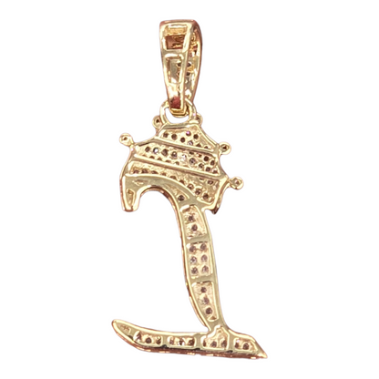 REAL NATURAL DIAMOND 10KT GOLD INITIAL A TO Z PENDANT