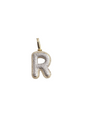 REAL DIAMOND 10KT TWO TONE BUBBLE LETTER A- Z PENDANT
