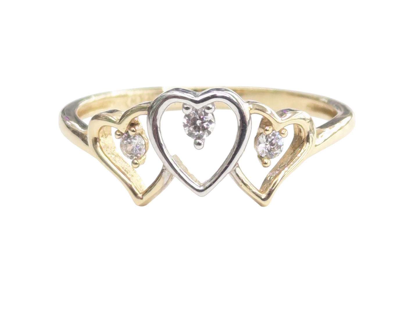 14kt Real Gold Two Tone Heart Ring