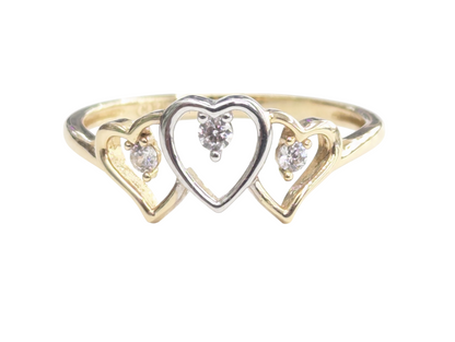 14kt Real Gold Two Tone Heart Ring