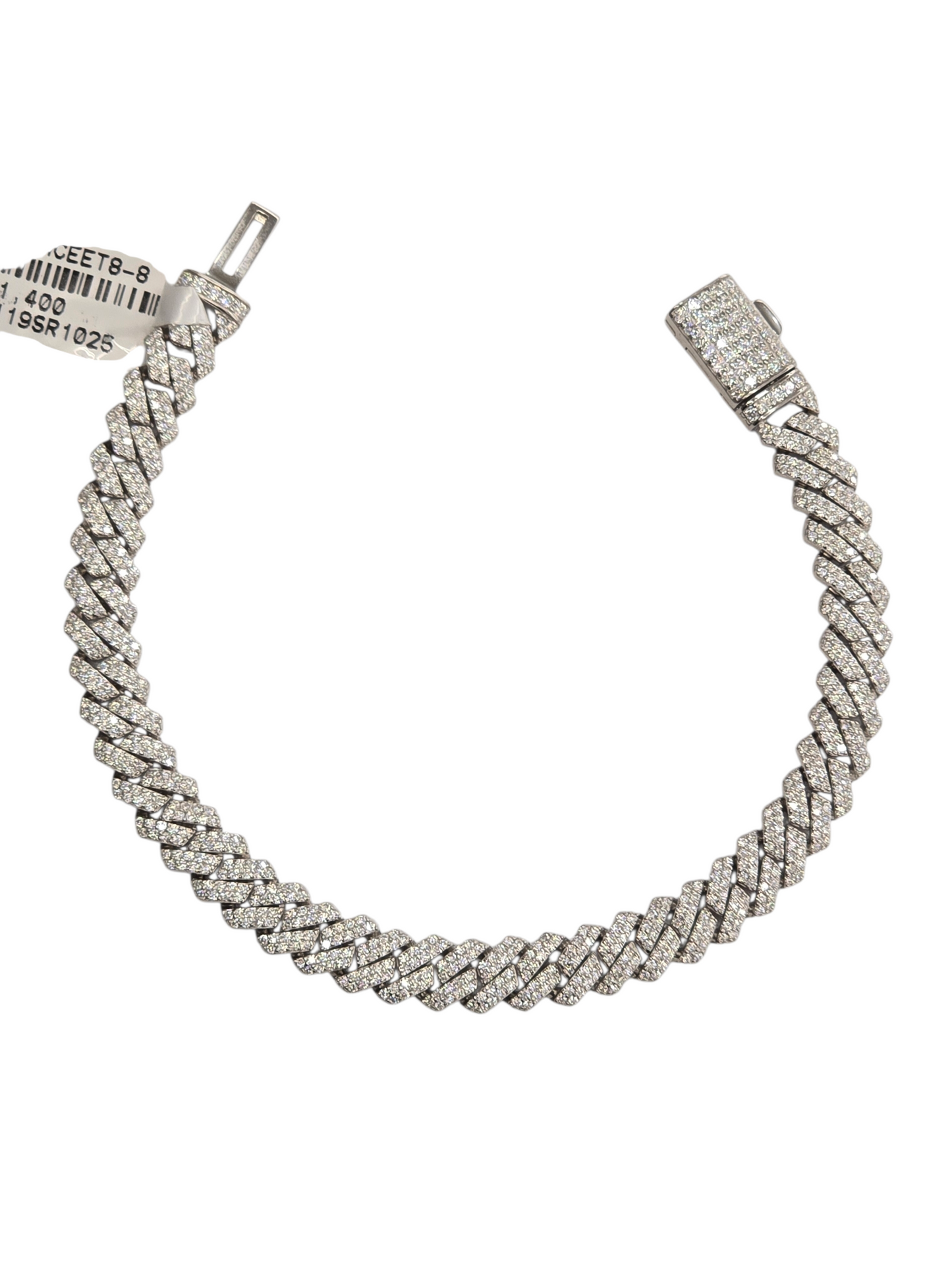 925 STERLING SILVER MOISSANITE DIAMOND BRACELET 8MM AND 10 MM 8 INCHES