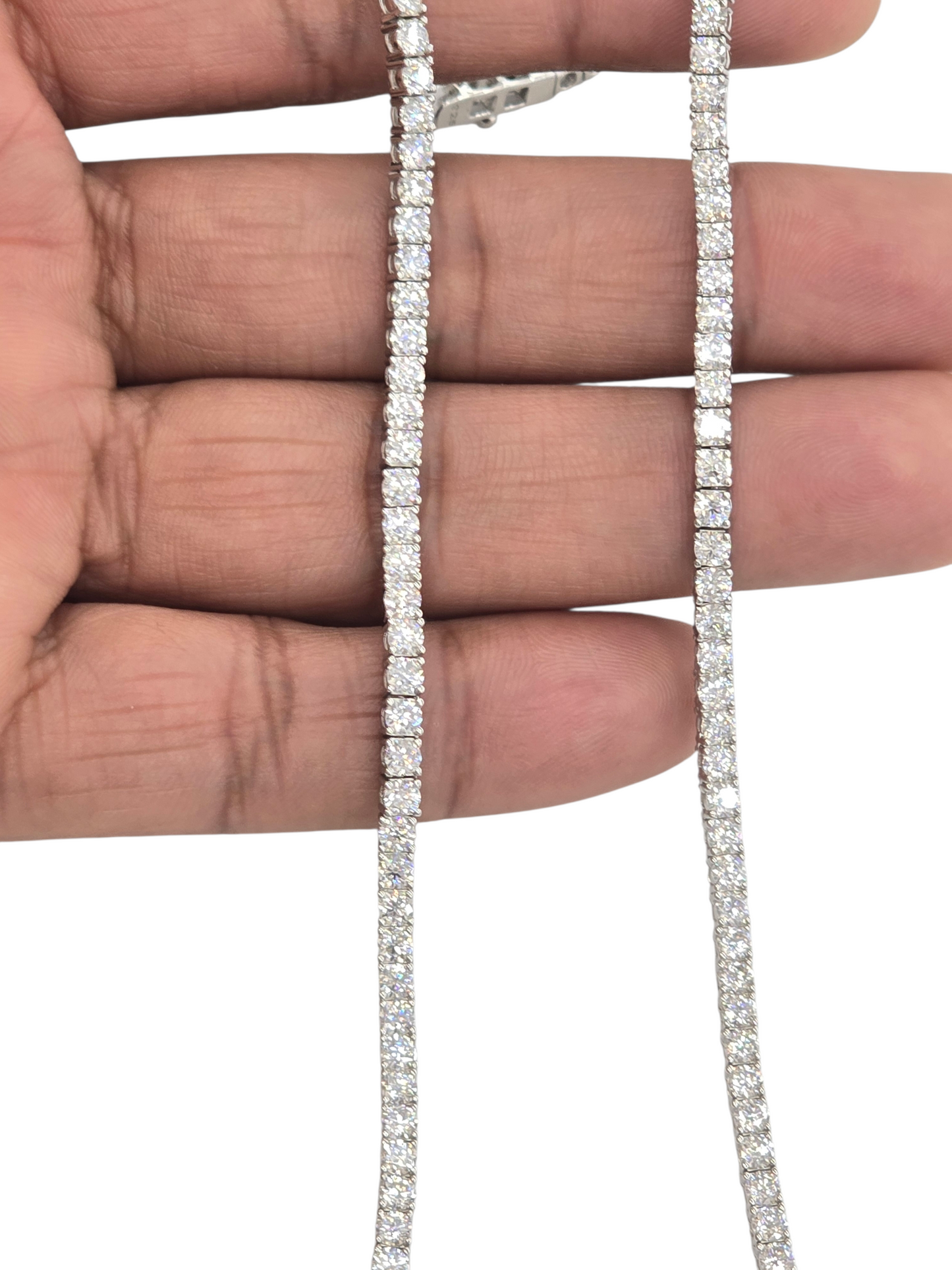 925 STERLING SILVER MOISSANITE DIAMOND TENNIS CHAIN 3.2MM
