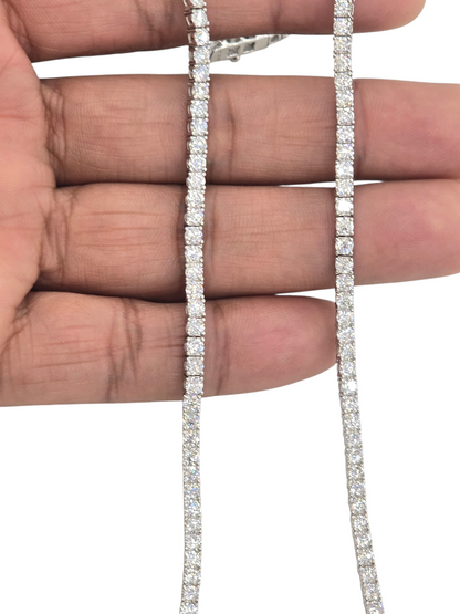 925 STERLING SILVER MOISSANITE DIAMOND TENNIS CHAIN 3.2MM