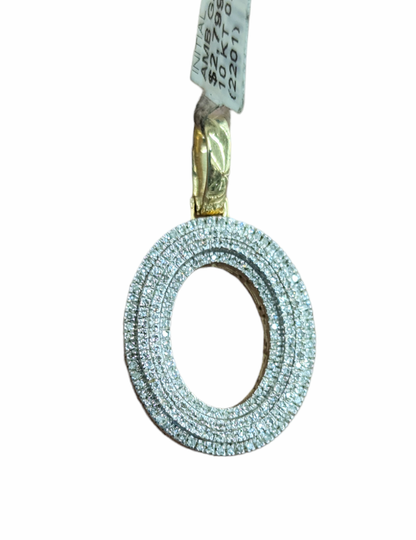 Real Diamond 10kt Yellow Gold Initial A - Z Pendant