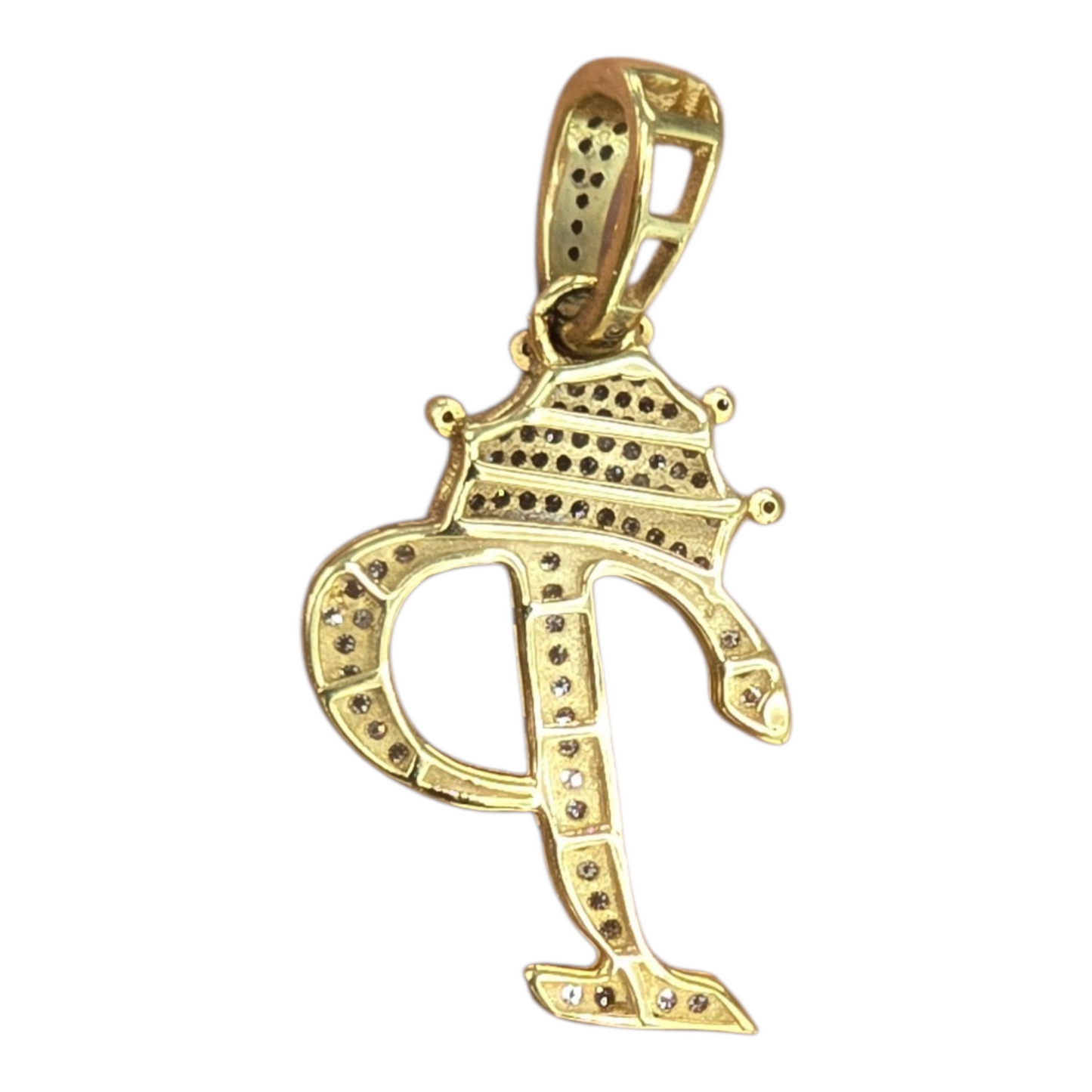 REAL NATURAL DIAMOND 10KT GOLD INITIAL A TO Z PENDANT
