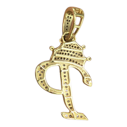 REAL NATURAL DIAMOND 10KT GOLD INITIAL A TO Z PENDANT